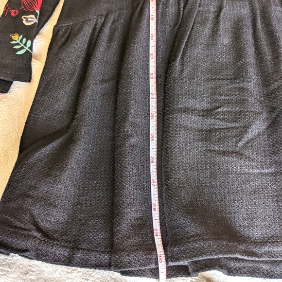 Zara Girls Black Floral Embroidered Dress Size 13-14 - Picture 8 of 9